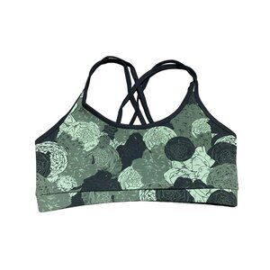 Fourlaps Vitality Sports Bra Peonies Print Thyme‎ M workout fitness performance